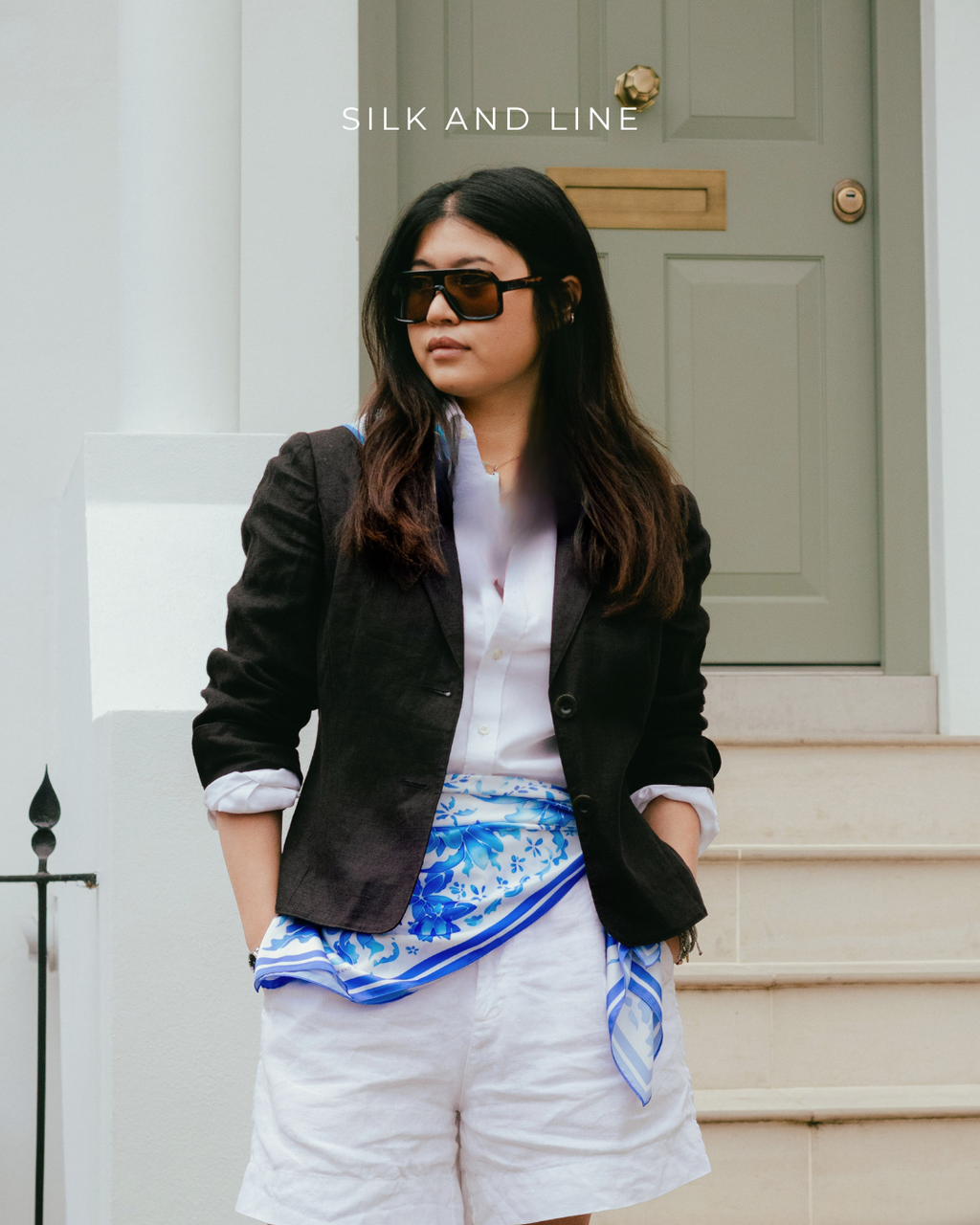 Victoria Blue - 90x90 Satin Scarf