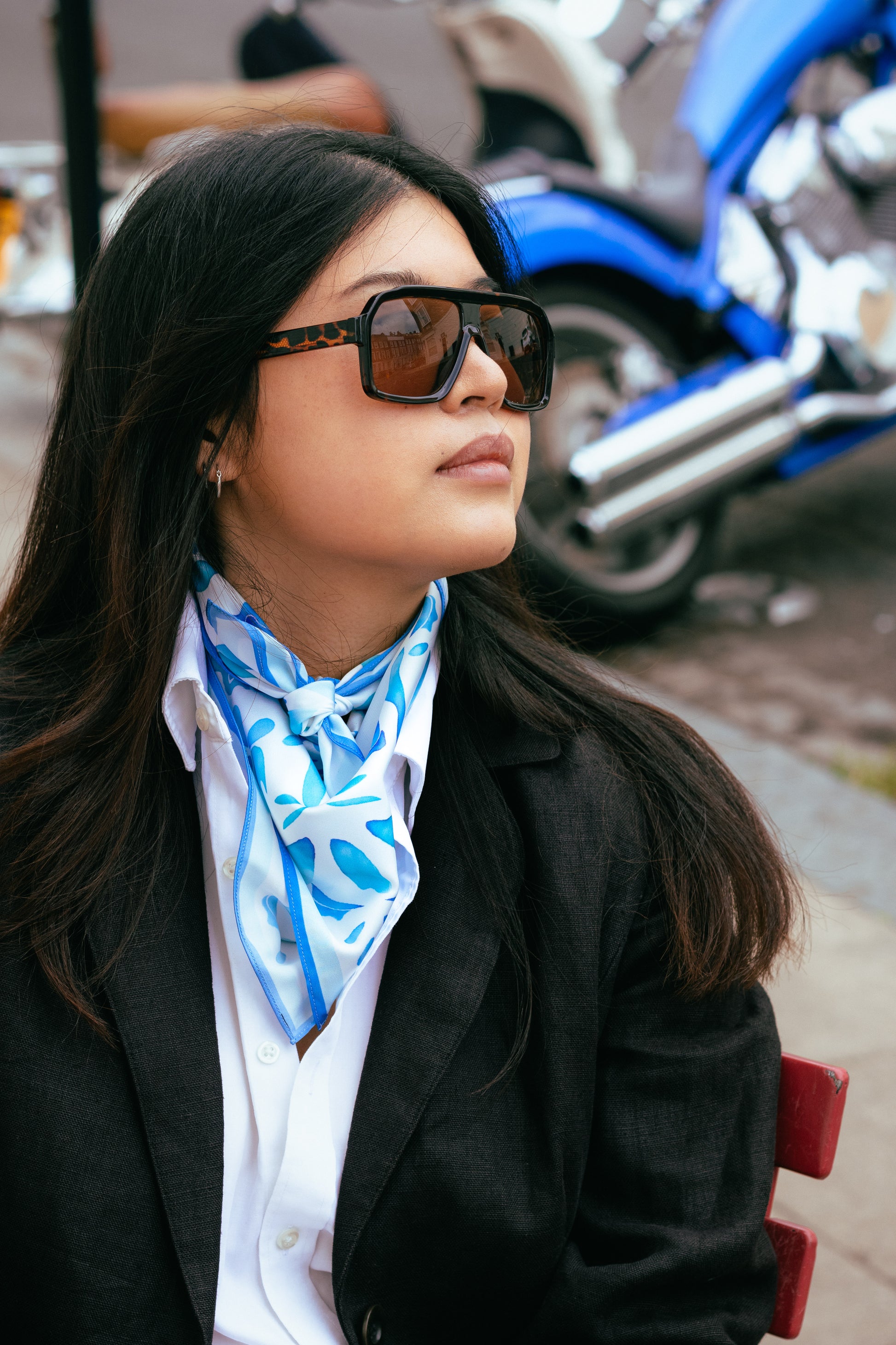 Blue Atoll - 70x70 Satin Scarf