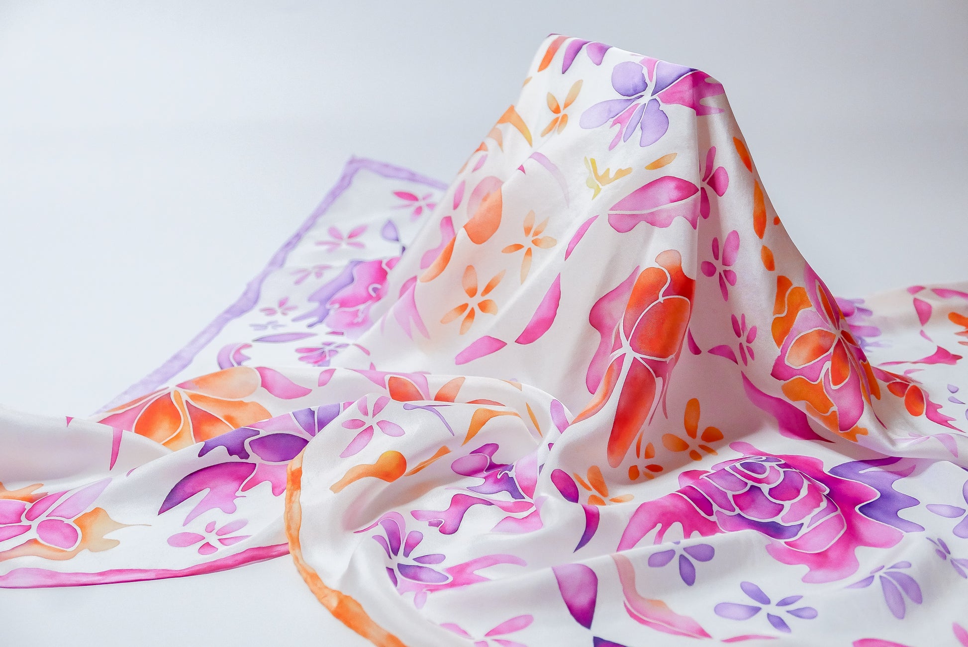 Magenta Purple Silk Scarf - Large