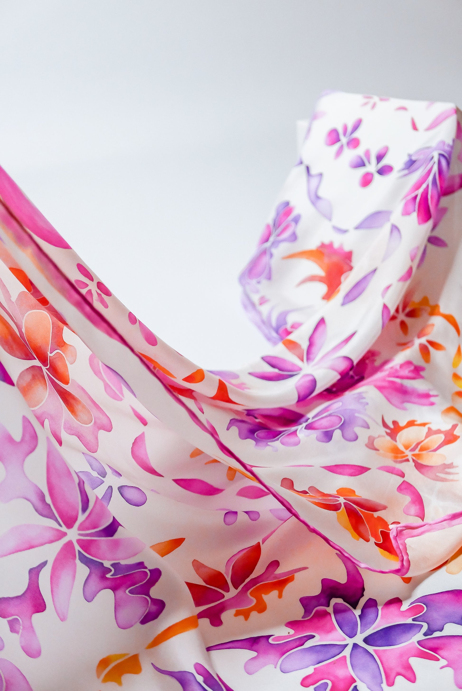 Magenta Purple Silk Scarf - Large