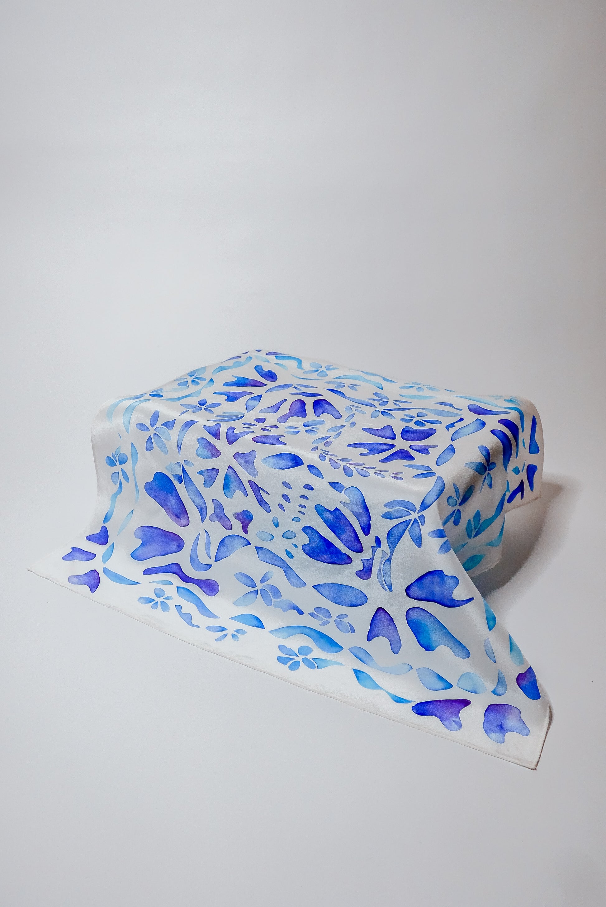 Blue Silk Scarf - Small