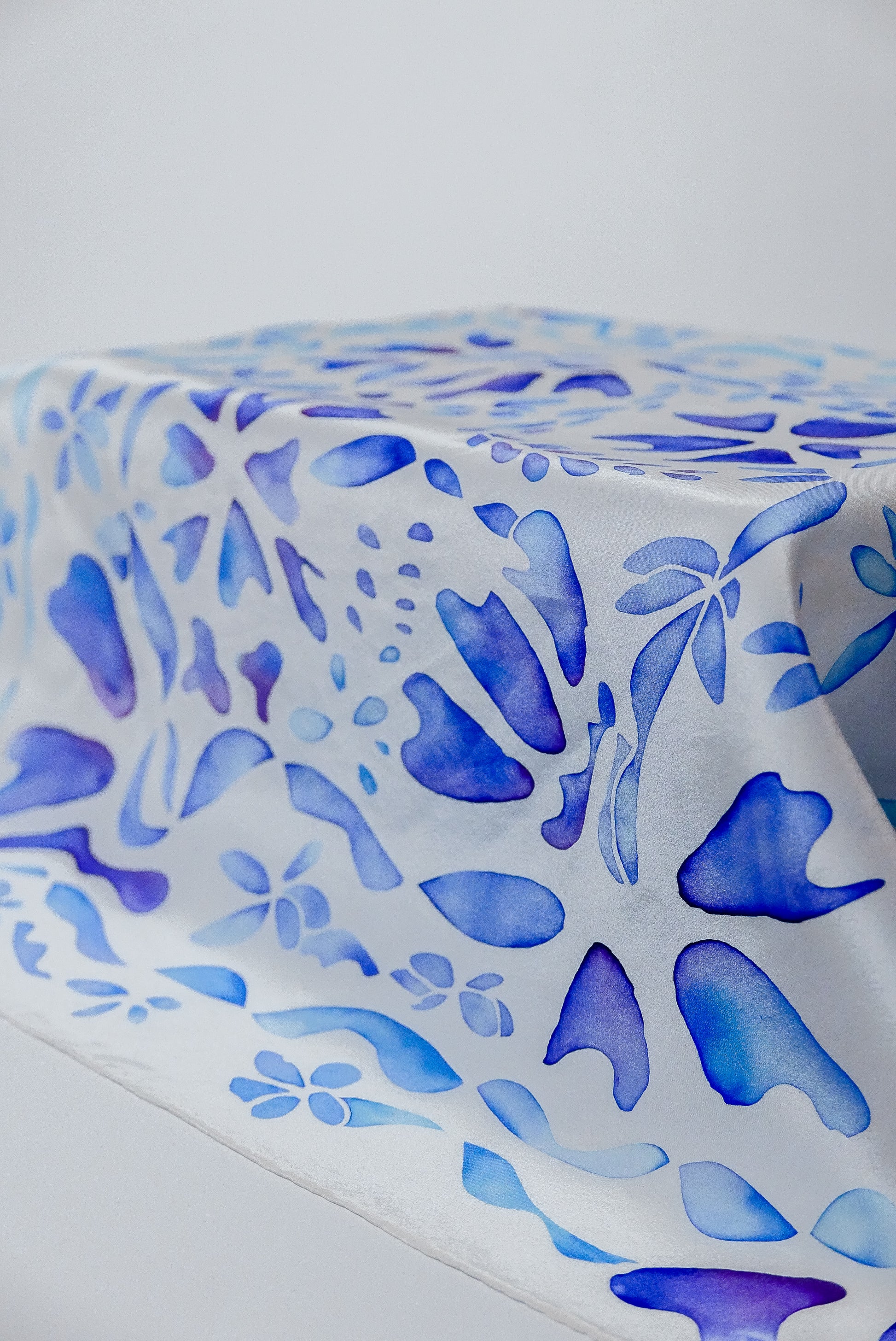 Blue Silk Scarf - Small