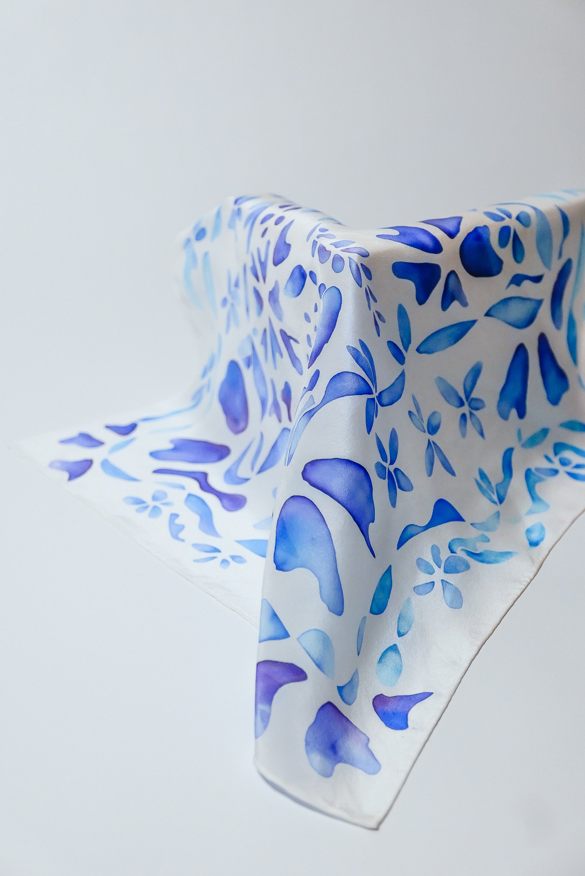 Blue Silk Scarf - Small