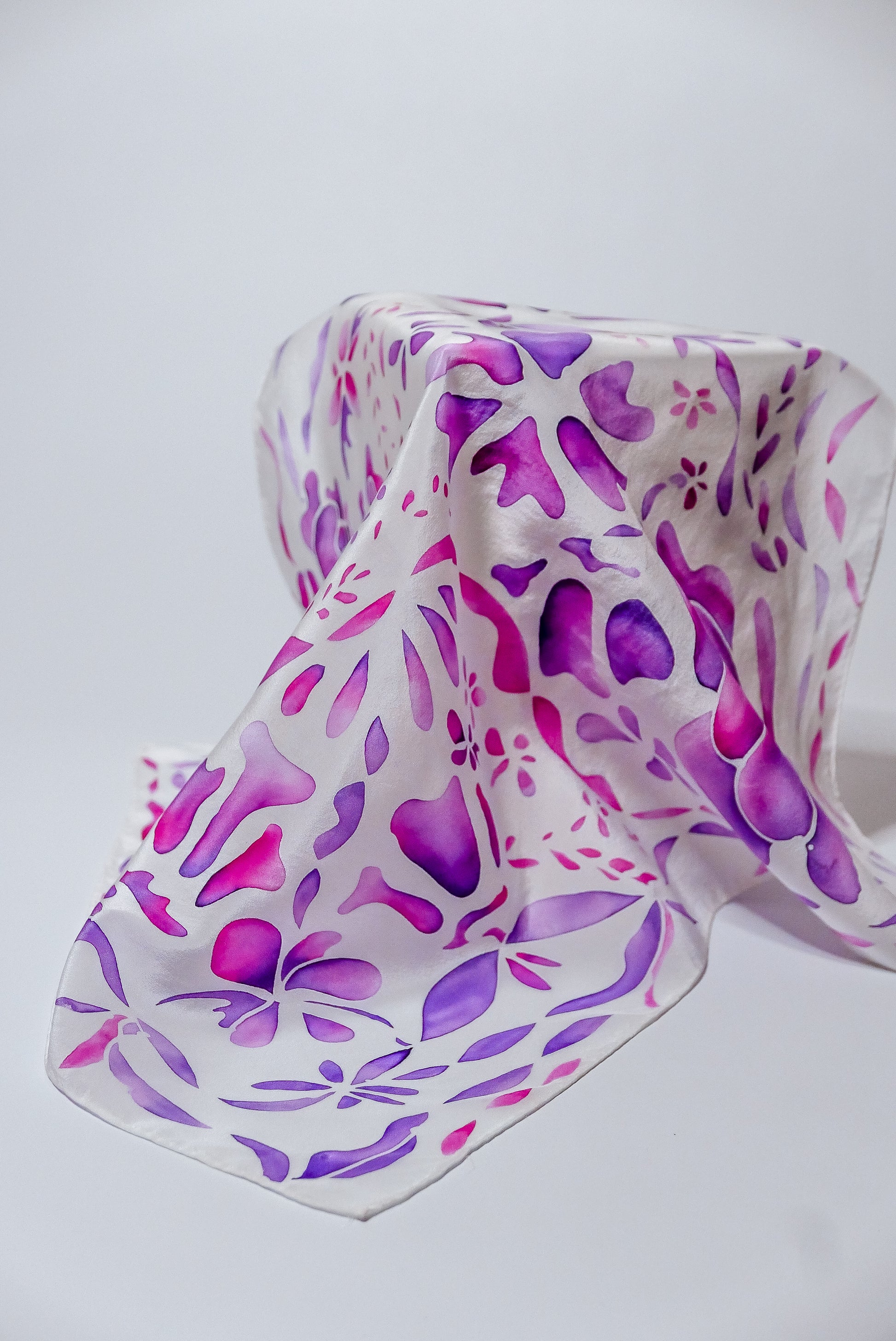 Magenta Silk Scarf - Small