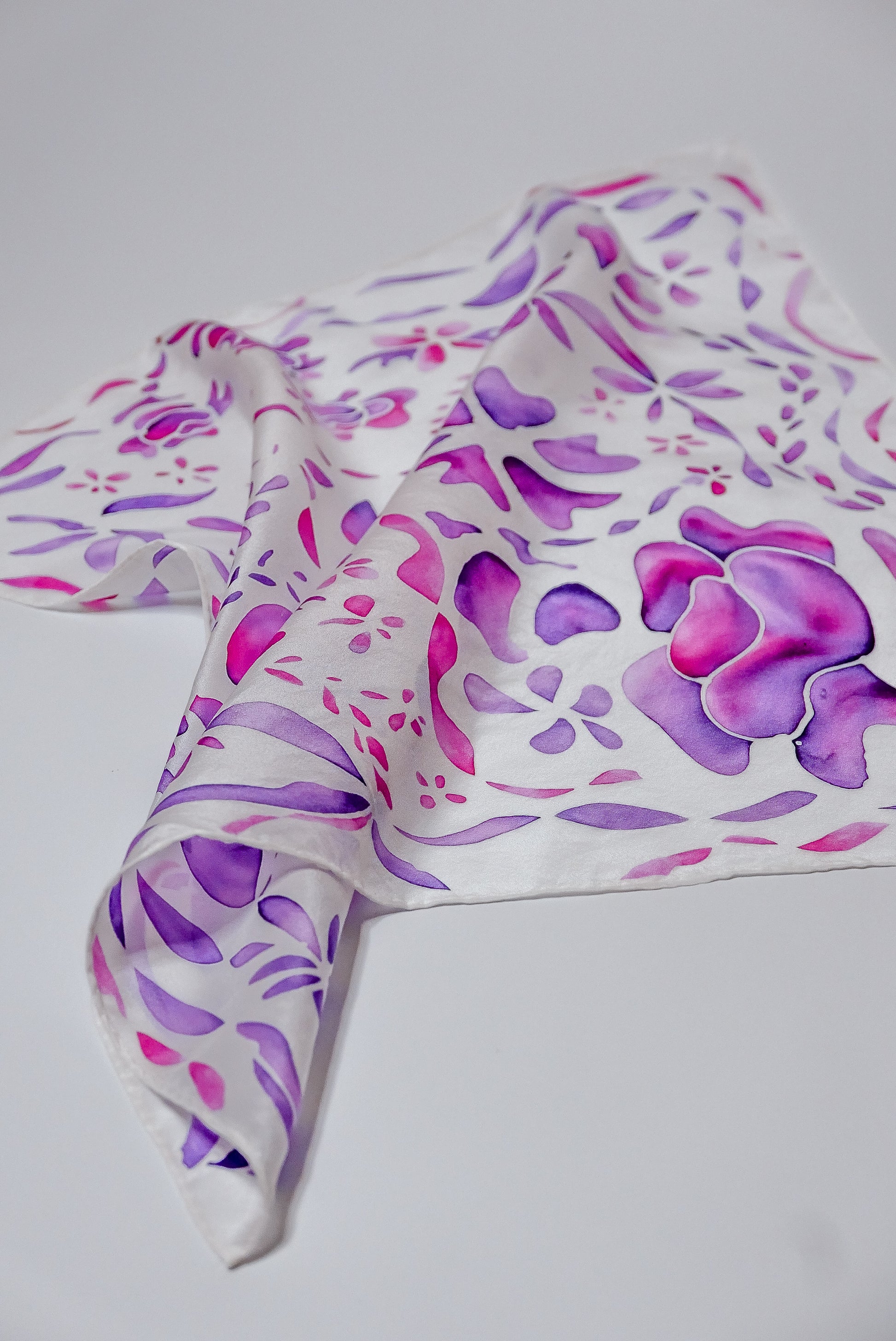 Magenta Silk Scarf - Small