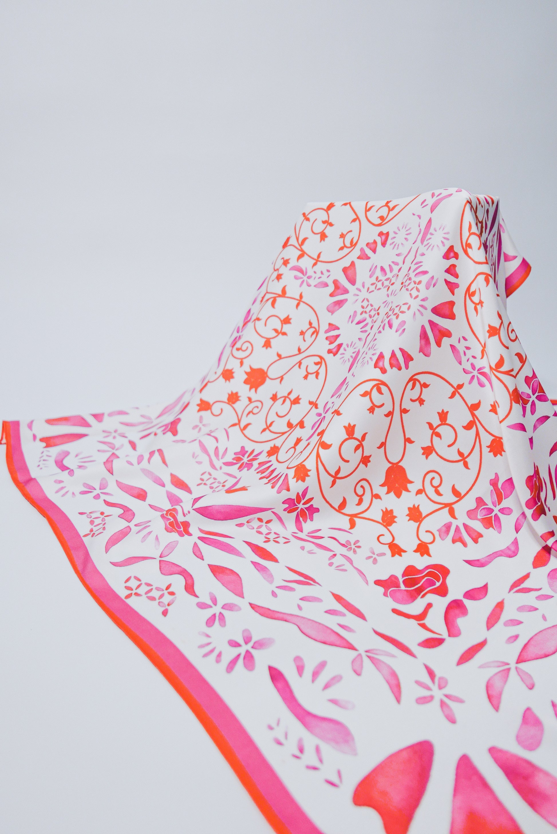 Fuchsia Rose - 70x70 Satin Scarf