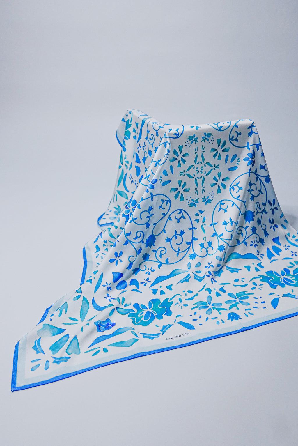 Blue Atoll - 70x70 Satin Scarf