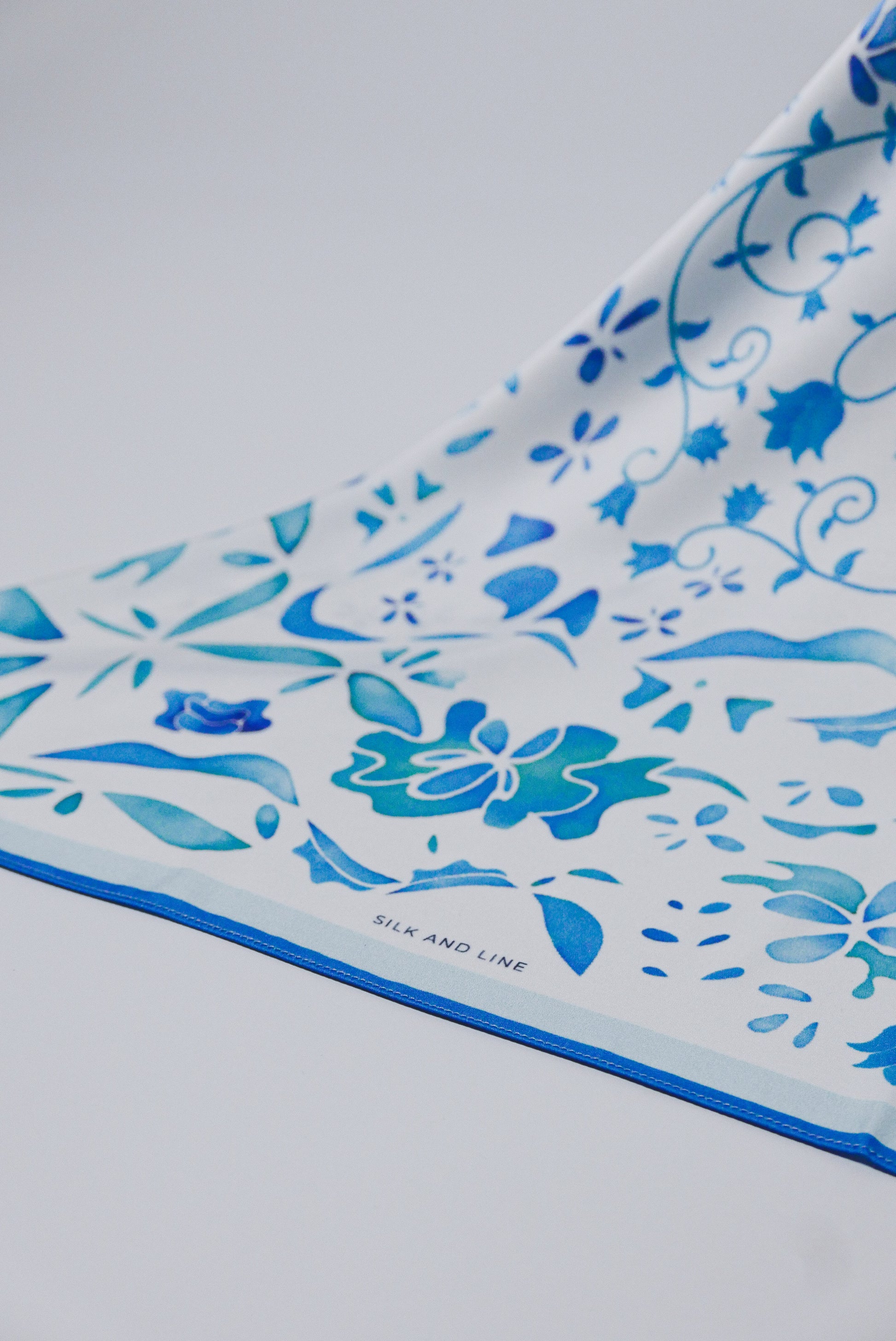 Blue Atoll - 70x70 Satin Scarf