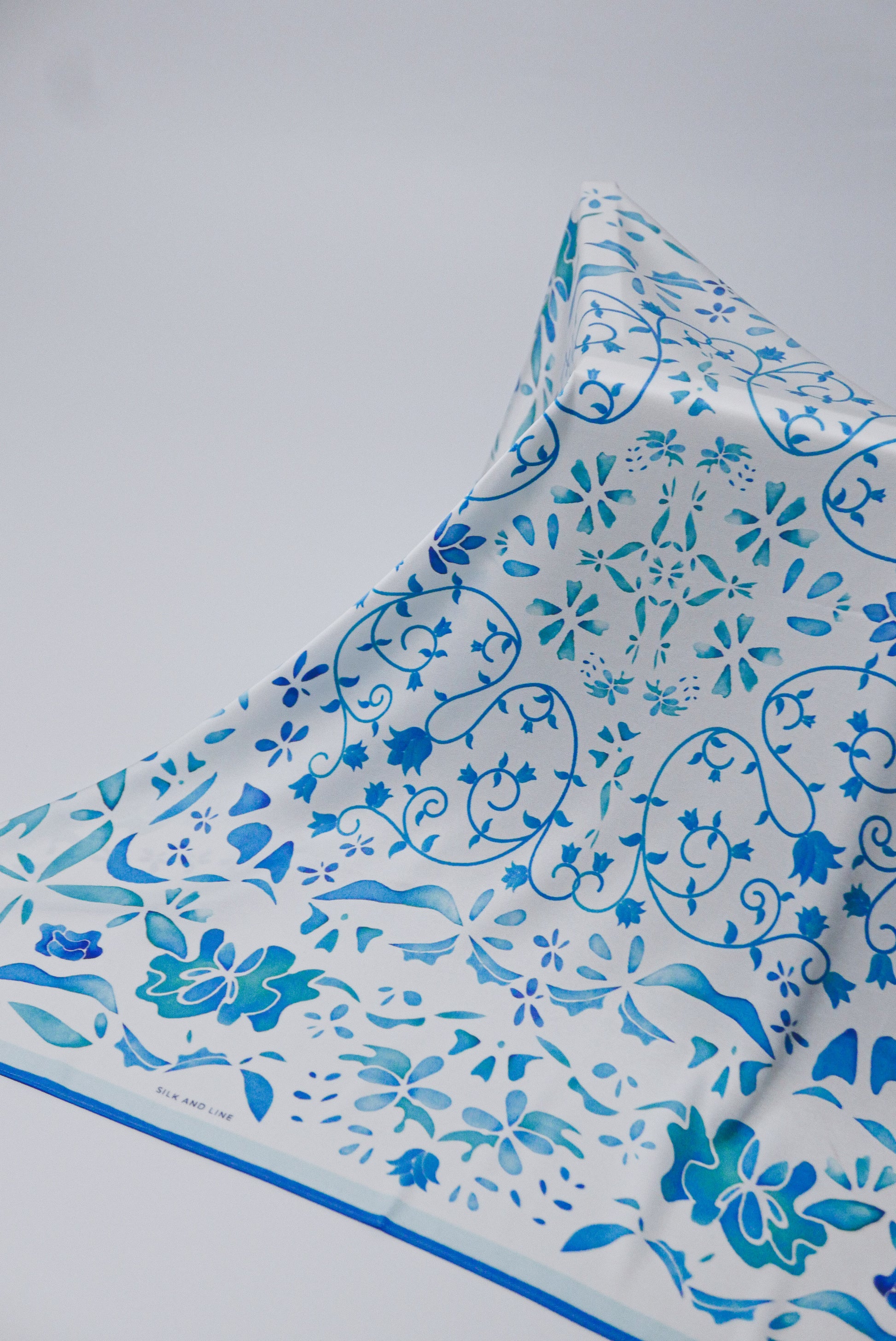 Blue Atoll - 70x70 Satin Scarf