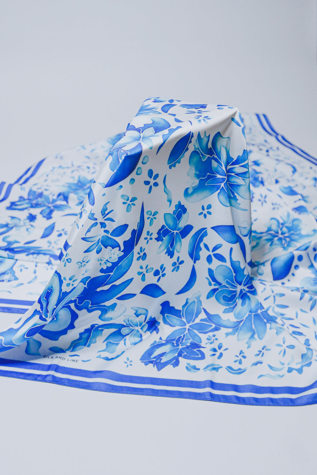 Victoria Blue - 90x90 Satin Scarf