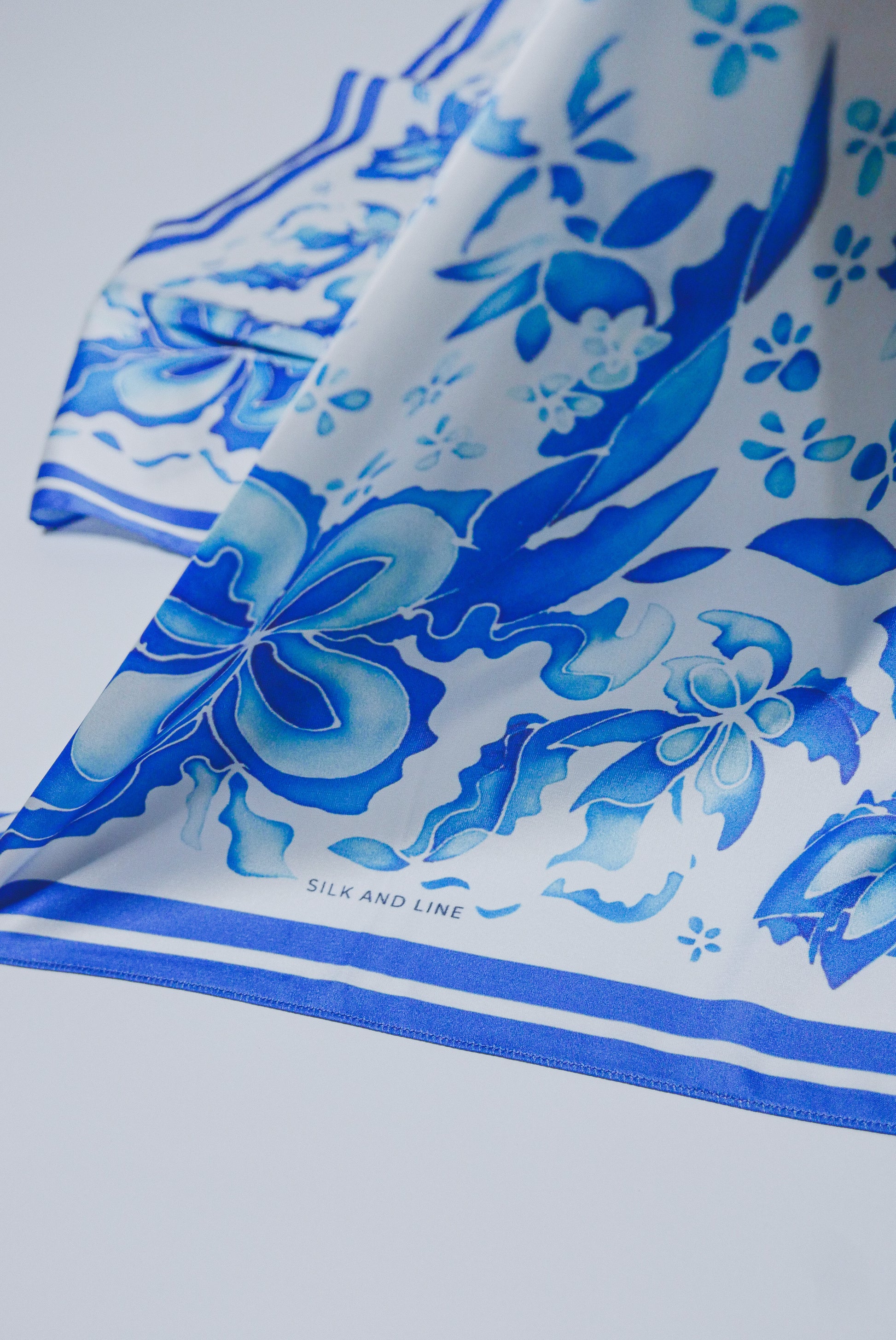 Victoria Blue - 90x90 Satin Scarf