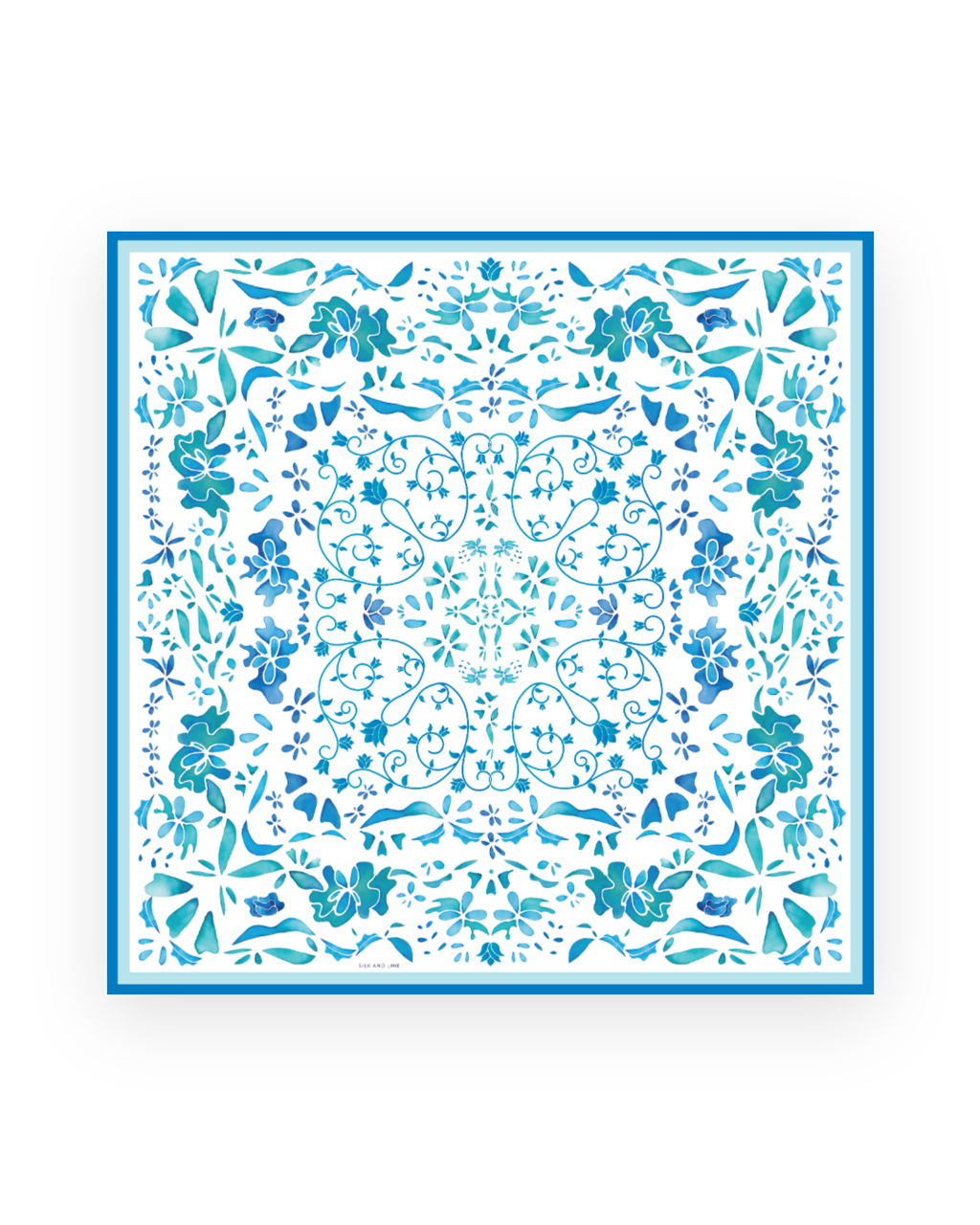 Blue Atoll - 70x70 Satin Scarf