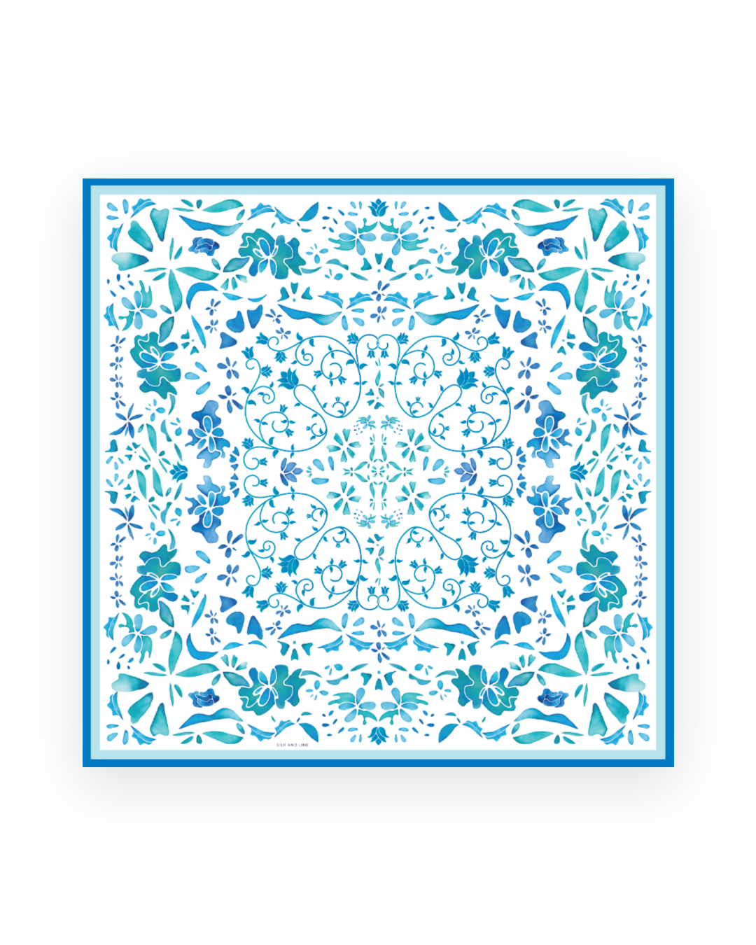Blue Atoll - 70x70 Satin Scarf