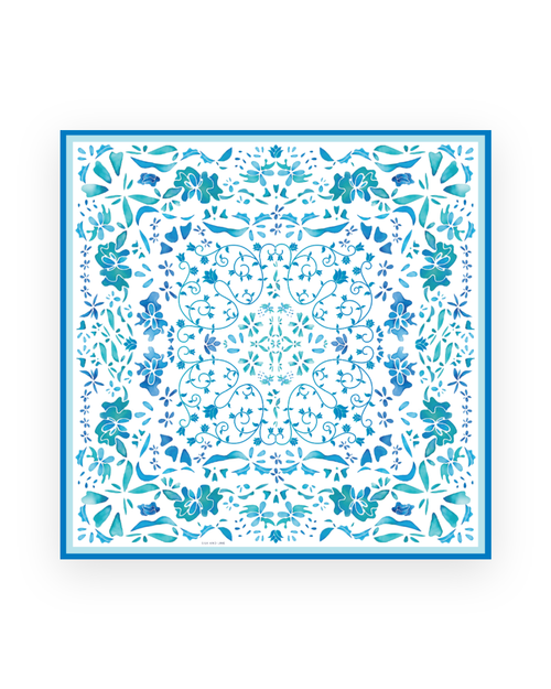 Blue Atoll - 70x70 Satin Scarf