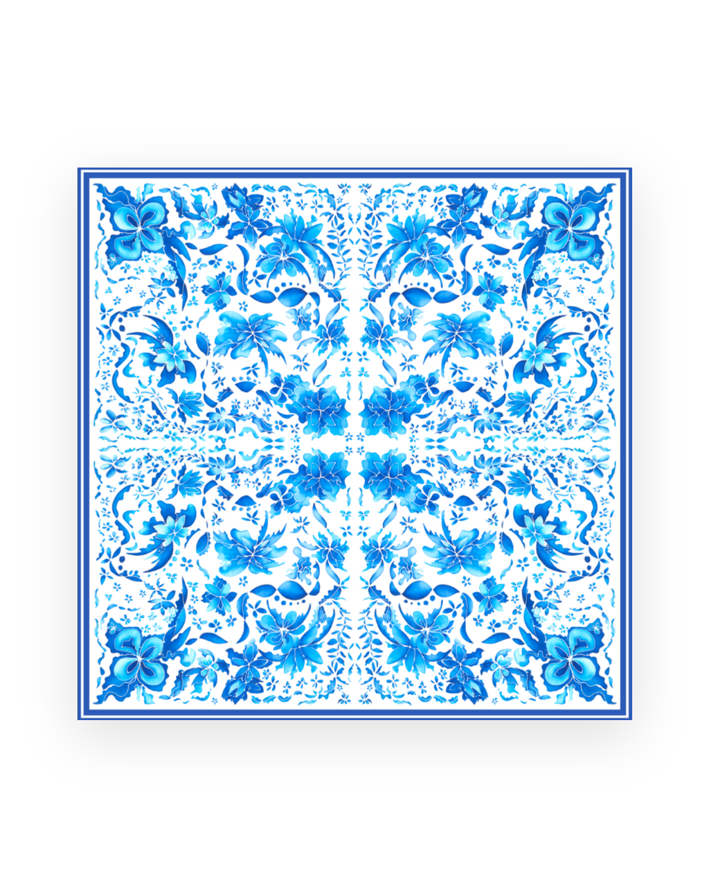 Victoria Blue - 90x90 Satin Scarf