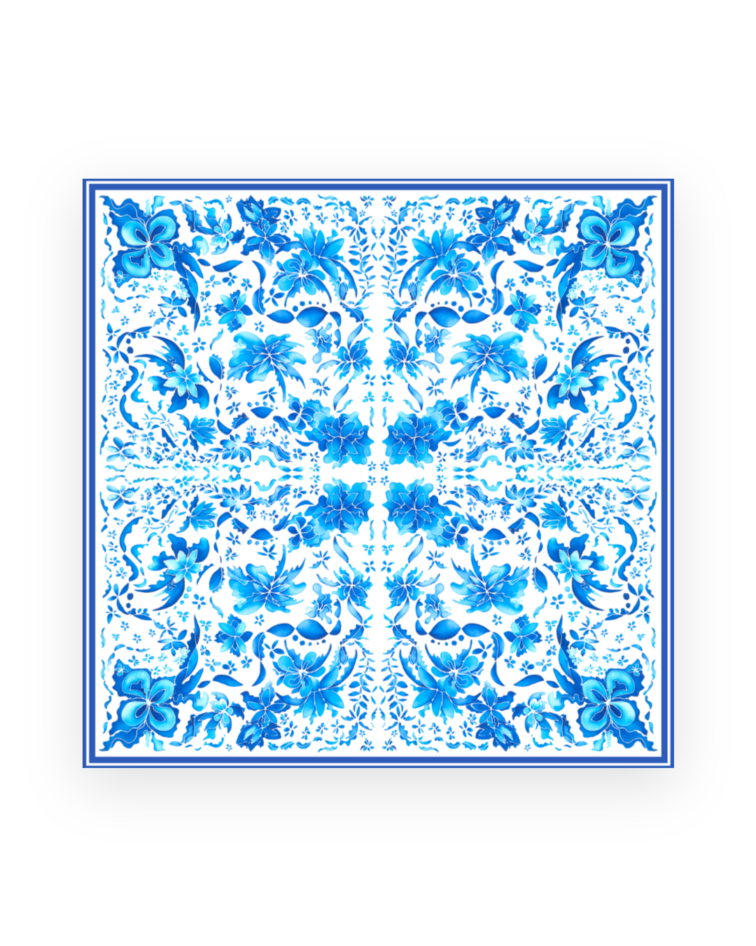 Victoria Blue - 90x90 Satin Scarf